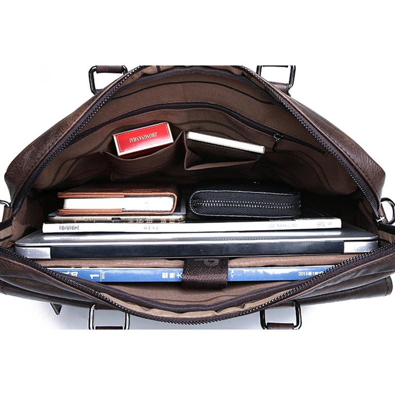 Men's Minimalist Trend Briefcase Large Capacity Office Shoulder Bag Waterproof Business Laptop Handbags Commute Crossbody Bag - 5