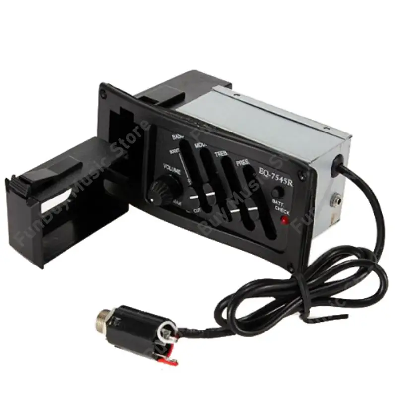 EQ-7545R 어쿠스틱 기타 EQ 피에조 픽업 프리 앰프 4 밴드 어쿠스틱 기타 기타 피에조 픽업