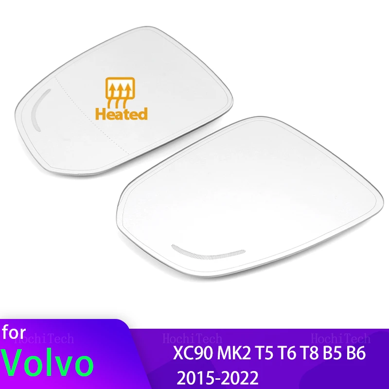 Specchio Laterale Riscaldante Lente In Vetro Ala Porta Specchietto Retrovisore Vetro Con Avviso Punto Cieco Per Volvo Xc90 T5 T6 T8 B5 B6 Dal 2015 Al 