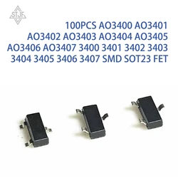 SMD SOT - 23 FET Transistors - Pack of 100 Units (AO3407)