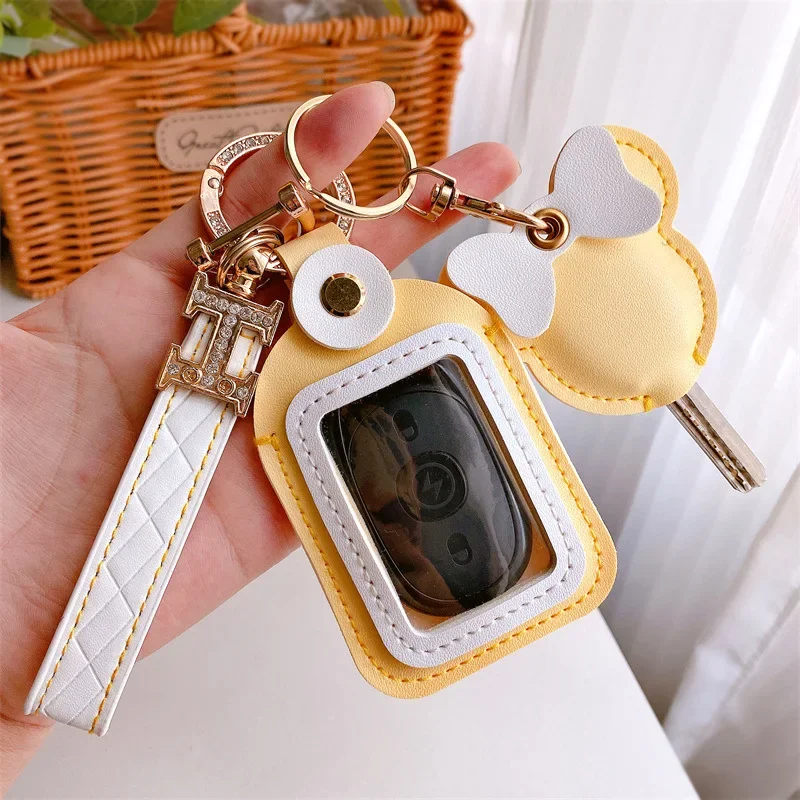 Disney Mickey Minnie Mouse Cartoon Keychain Anime Key Rings Case Cover Y2K Control Dust Cover Holder Home Supplies Kawaii Gifts