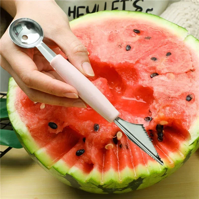Multi Function Fruit Carving Knife Watermelon Baller Ice Cream Dig Ball Scoop Spoon Kitchen DIY Cold Dishes Tools Gadgets melon scoop melon baller