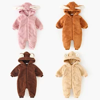 Sanlutoz Winter Fleece Thickened Zipper Toddler Long Sleeve Jumpsuits Clothing Warm Baby Rompers Cute Animal Hooded 1
