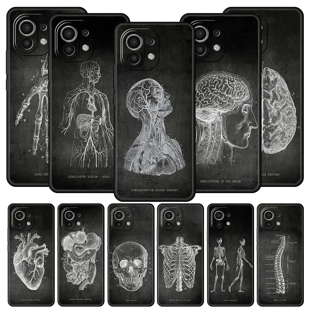 Chalkboard Anatomy Soft Phone Case - Artistic Design Protective Cover