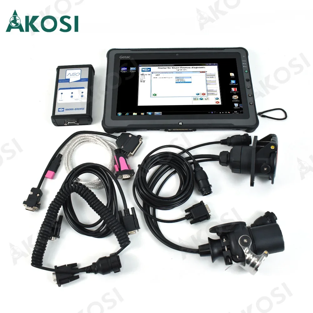 

V5.0 For KNORR-BREMSE NEO UDIF KNORR Diagnosis interface for KNORR BREMSE trailer brake and Getac F110 Tablet