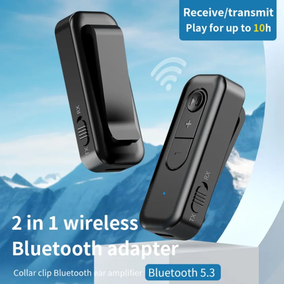 

2 in 1 Car Bluetooth Adapter Bluetooth 5.3 Stereo Transmitter Receiver Wireless 3.5mm Aux Jack Adapter Car Kit Mic Headphone