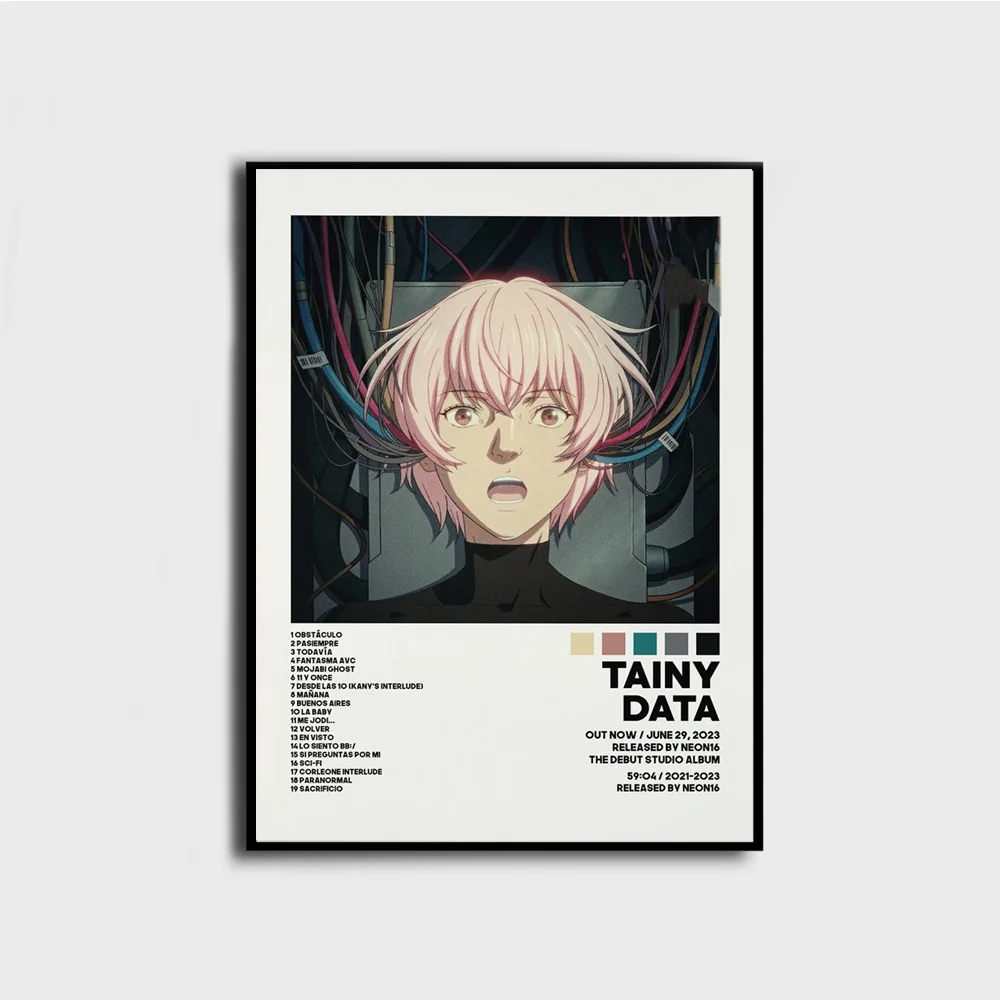 타이니 2024 DATA 트랙리스트 힙합 음악 앨범 커버 포스터, HD 프린트 캔버스 페인팅, 벽 예술 그림, 거실 홈 데코