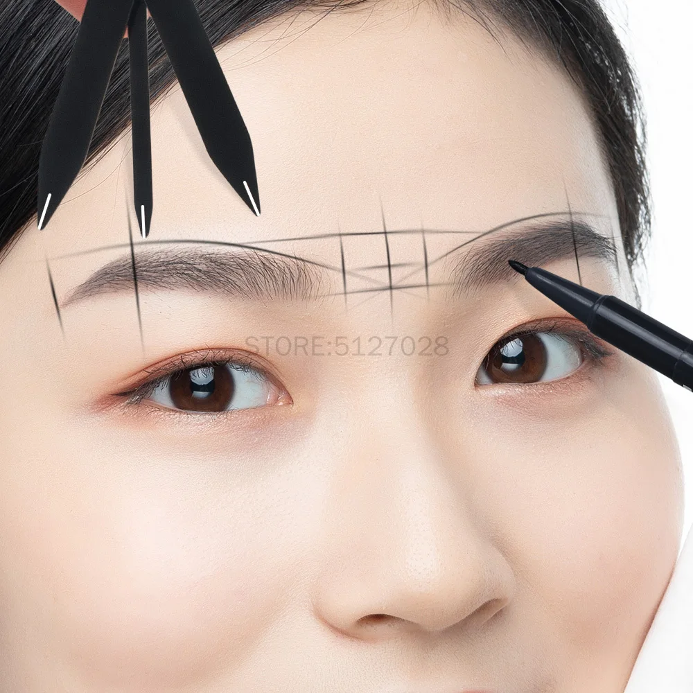 1pc Black/Gold/Silver Microblading Balance Positioning Tattoo Ruler Makeup Eyebrow Design Golden Ratio Ruler Measurement Tool