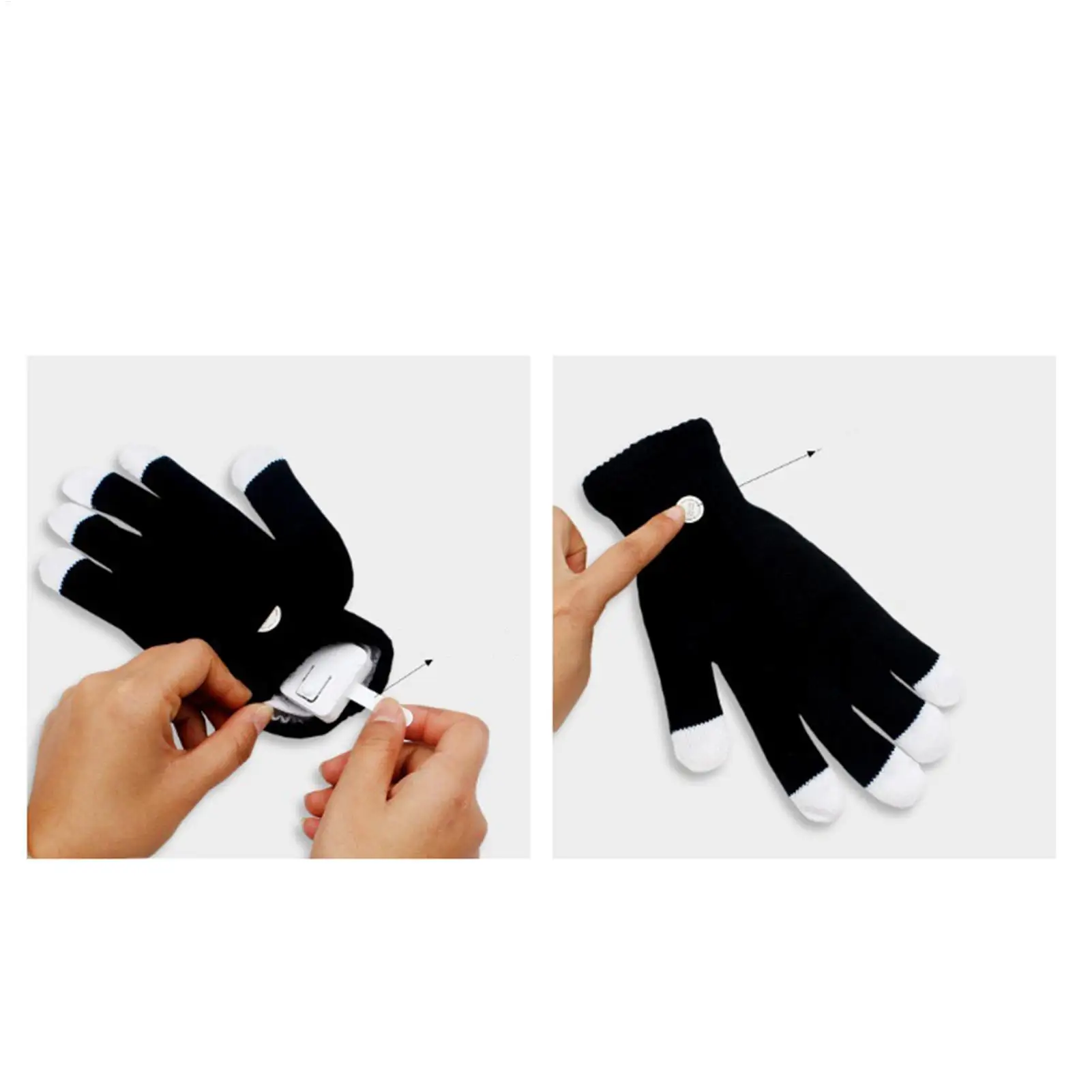 LED-Handschuhe Einstellbar 7-Farben Coole Fäustlinge LED-Handschuhe Mode Hip-Hop-Party LED-Rave Blinkende Handschuhe Leuchtend für Kinder Erwachsene – Detail 7