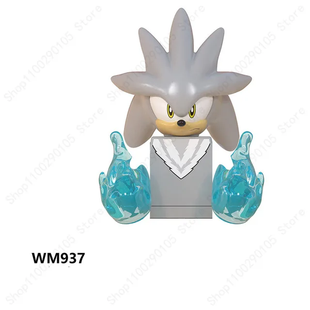 Mini Action Figure Building Block Sonic Teirusu Silver Nakkurusu Shadow Eggman Blaze Storm Knuckles KF6123 LG1001 WM6086 Bricks 937