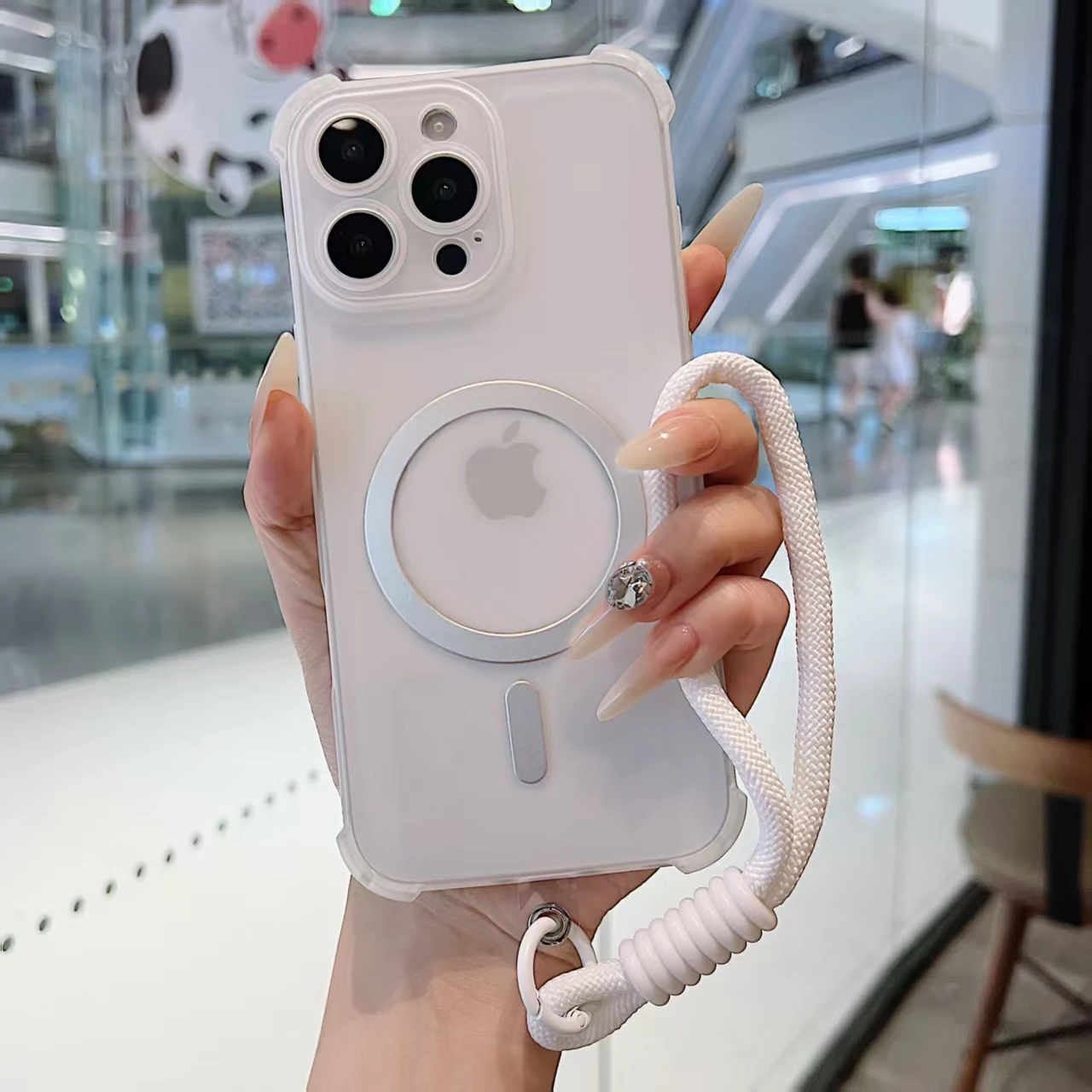 Magnetic Wrist Strap Candy Shockproof Phone Case - Soft Silicone Cover