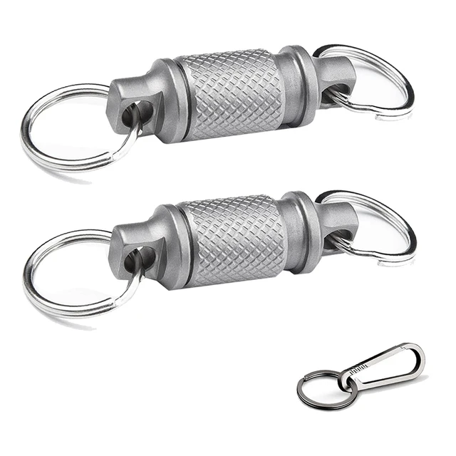 Titanium Keychain,detachable Quick Release Swivel Keychain Pull Apart Heavy  Duty Car Key Holder With 2 Titanium Key Ring