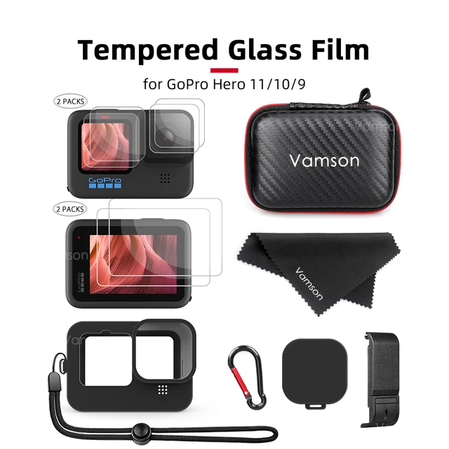 Vamson for Gopro Hero 12 11 10 9 Tempered Glass Screen Protector Lens for  Gopro 10