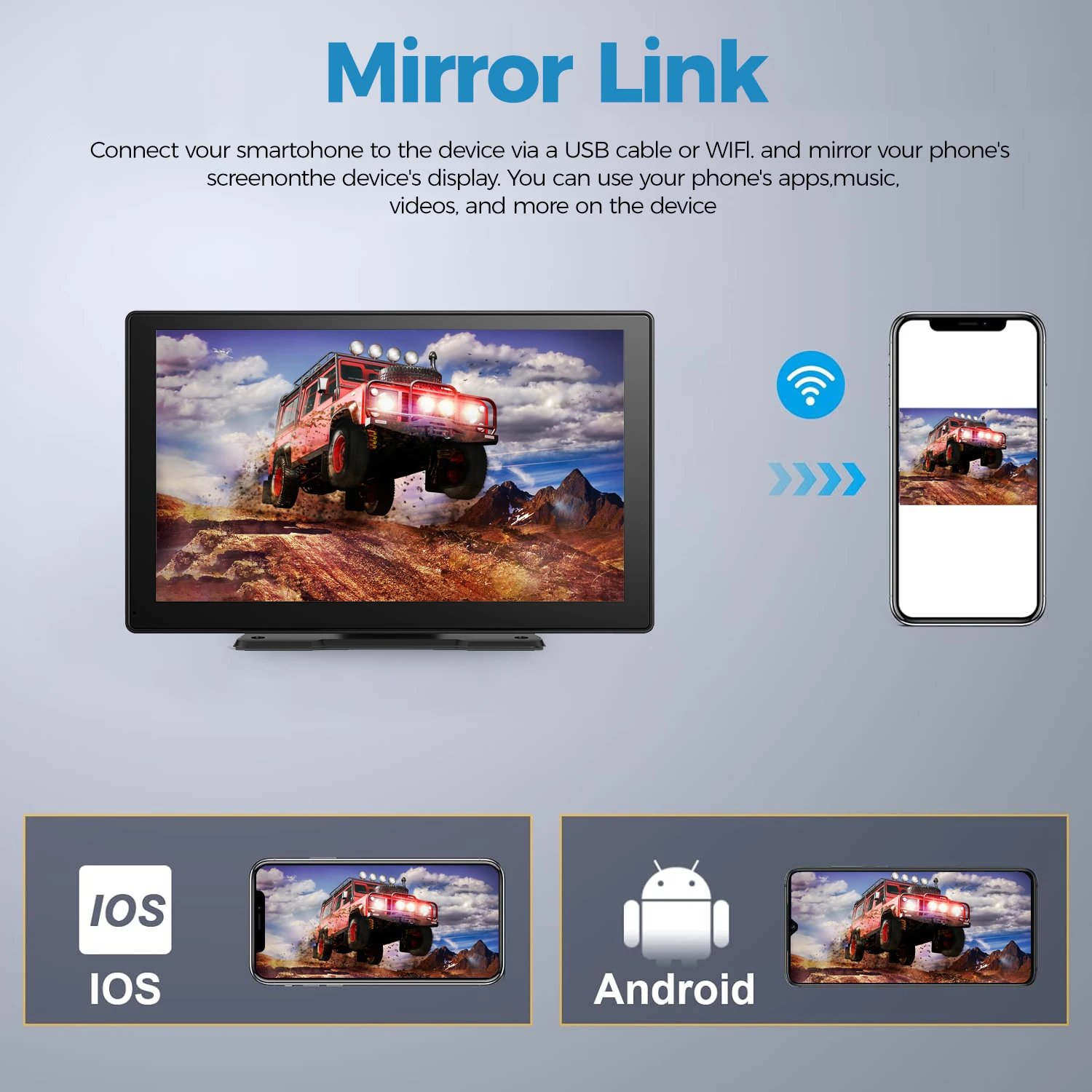Portable 9 Inch Wireless Carplay IPS Touch Screen Android Auto Mirror Link GPS Navigation Car DVD Player Automotive Electronics
