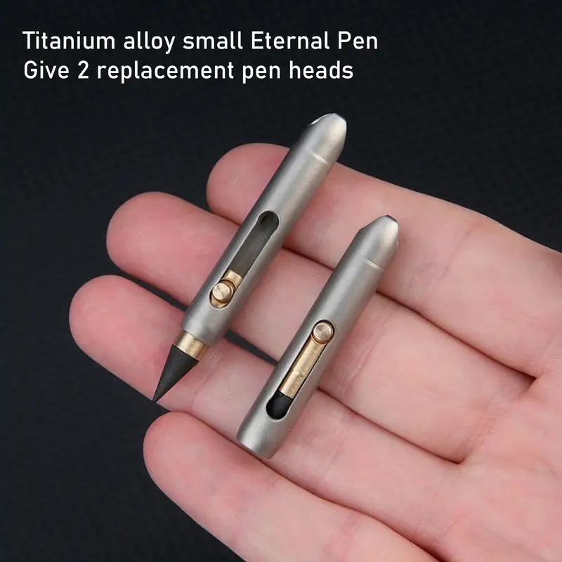 Graphite Alloy Eternal Pen Mini Titanium Alloy Non-sharpening Erasable Pencil Portable Key Pendant Pocket Pen Emergency Writing