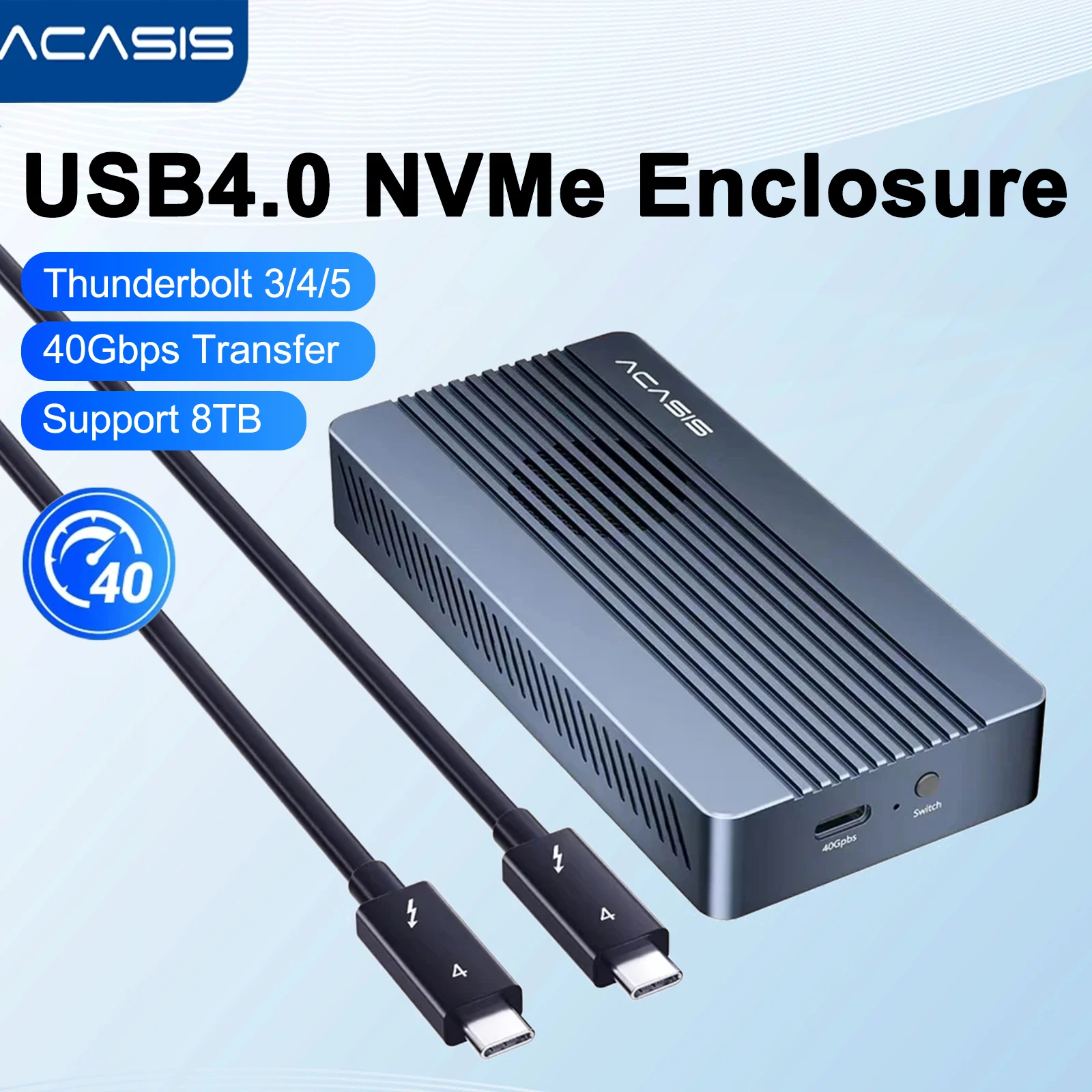 ACASIS 40Gbps NVMe SSD Enclosure with Cooling Fan for M1