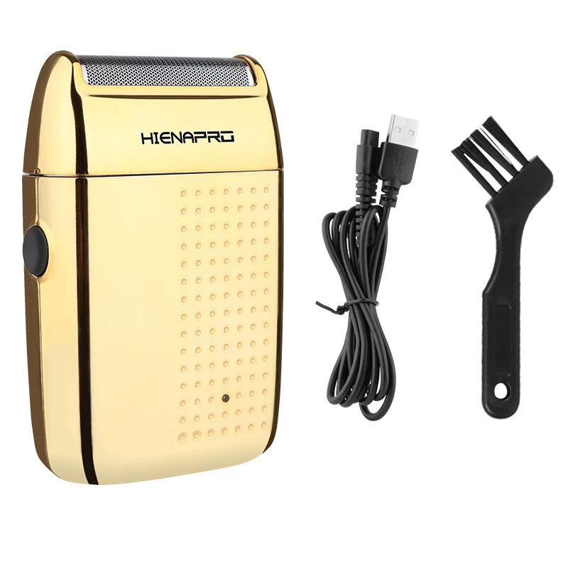 HIENAPRO Men's Reciprocating Electric Shaver, USB Rechargeable Portable Foil Razor, Luxury Gold Beard Trimmer for Travel