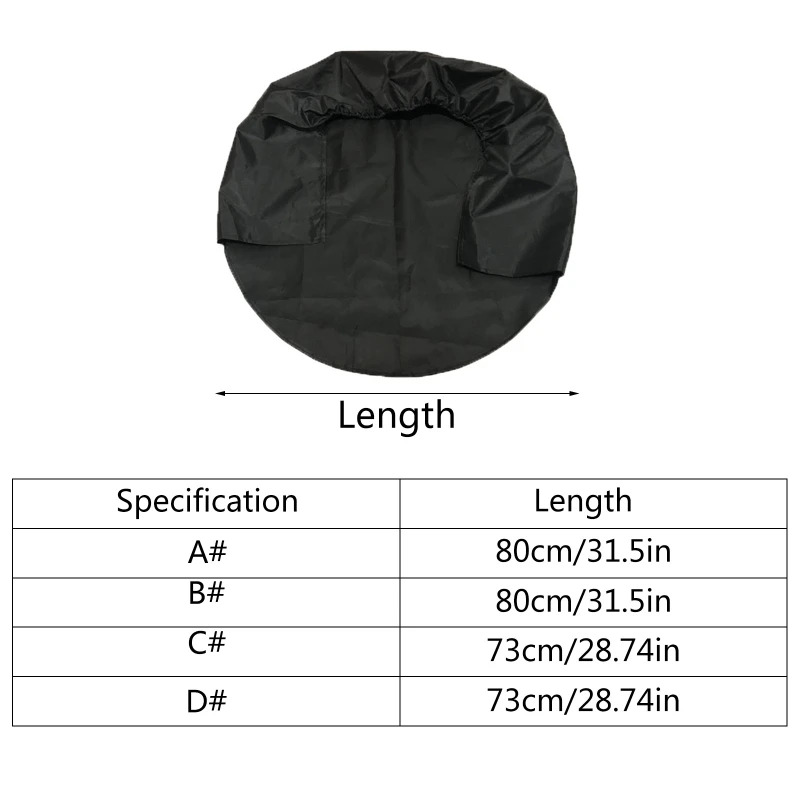 Car Spare Tire Protective Cover Waterproof Dustproof Wheel Bag 4 Pack Universal