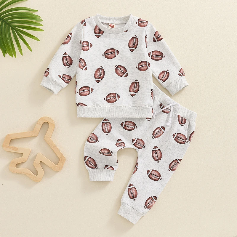 Autumn Baby Boys Football Print Clothes Set