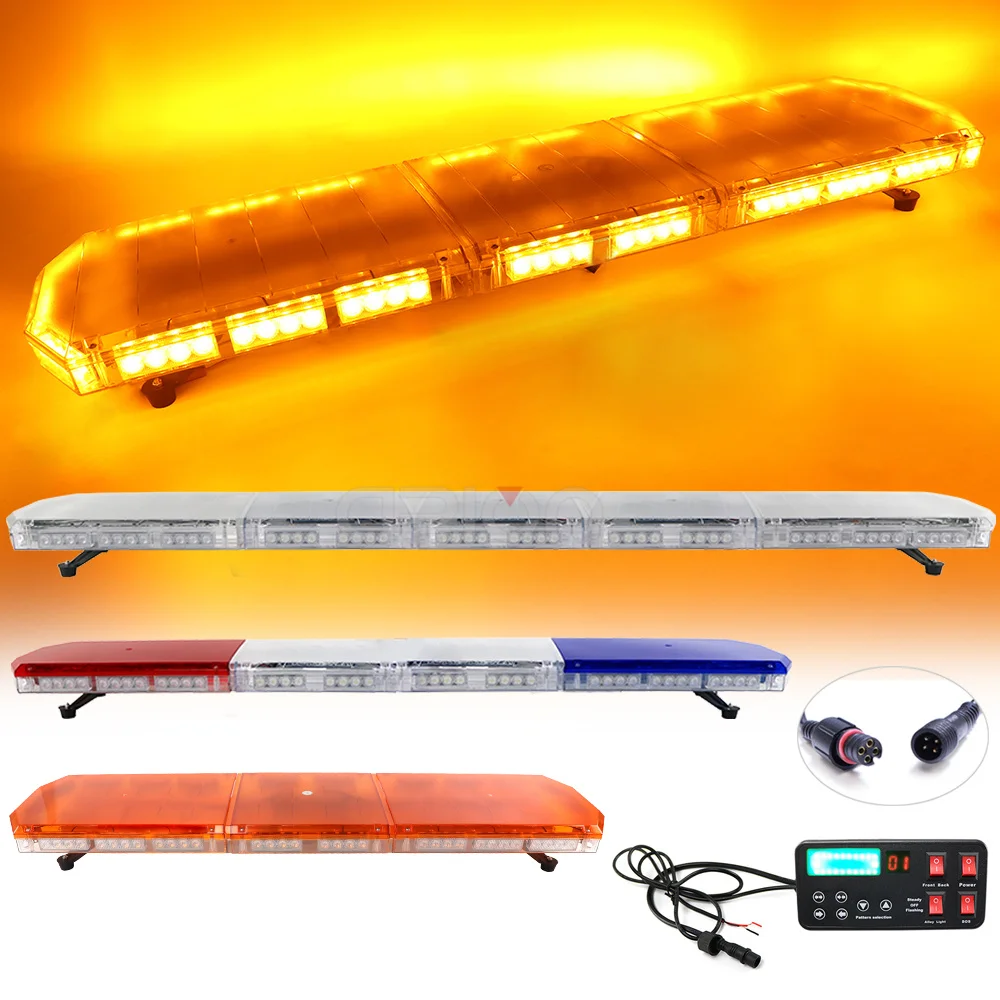 

35" 47" 59" 71" LED Emergency Warning Security Strobe Light Bar Roof Top Lightbar for Plow Tow Truck Construction Vehicle Police