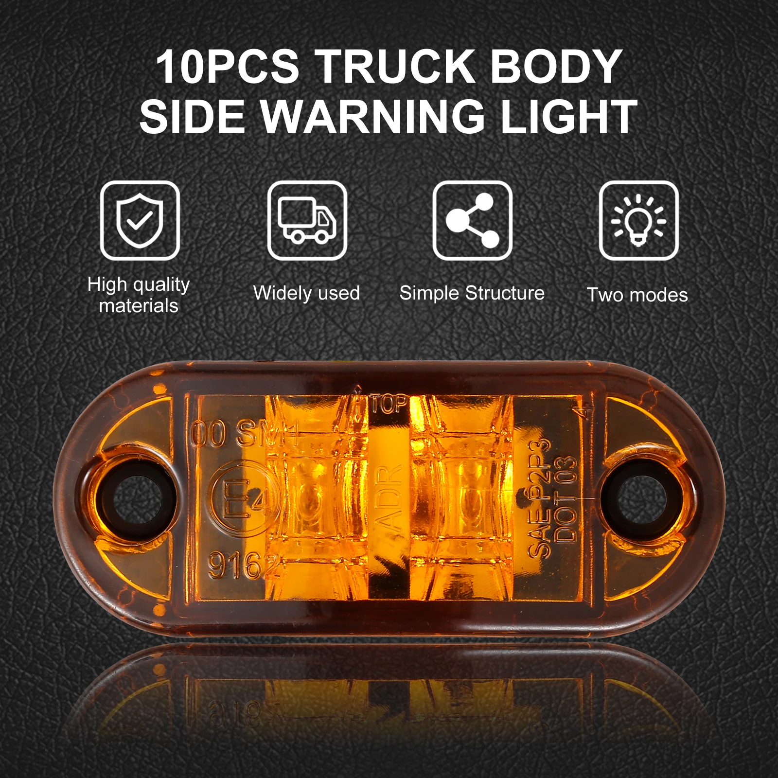 클리어런스 마커 라이트 램프 LED 노란색 12V-24V LED 25개 내구성 있는 LED 사이드 마커 라이트 트레일러 트럭 카라반 측면용