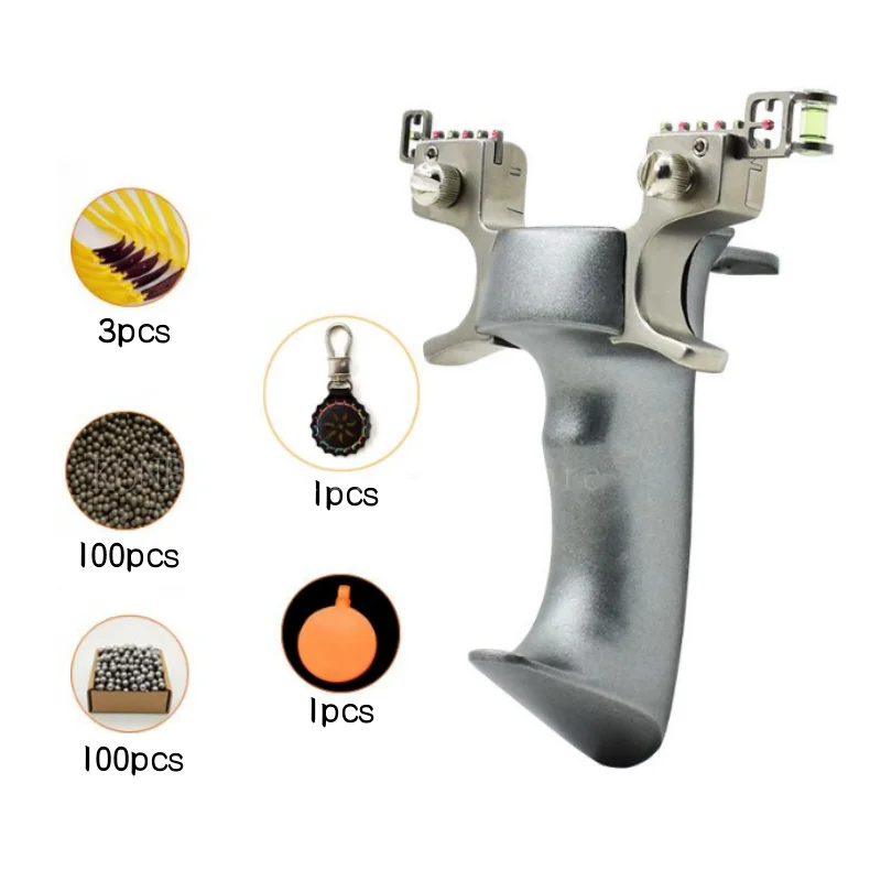 

High Precision Outdoor Hunting Aluminum Handle Stainless Steel Bowhead Slingshot Outdoor With Sight Precision Shooting tool