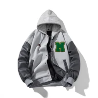 Men's Varsity Jacket | Winter Fashion Baseball Jacket with Leather Sleeves | Stylish Button-Up College Parka for Women - Image 6