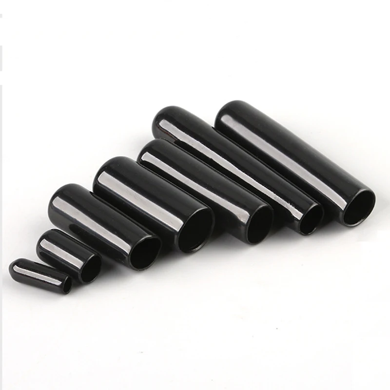 Black Red Rubber Protective Silicone Sleeve Caps