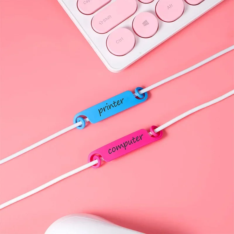 USB 컴퓨터 휴대폰 충전기 타이 홈용 케이블 태그, 케이블 관리 태그, 다색 케이블 라벨 코드 식별 태그, 20 개