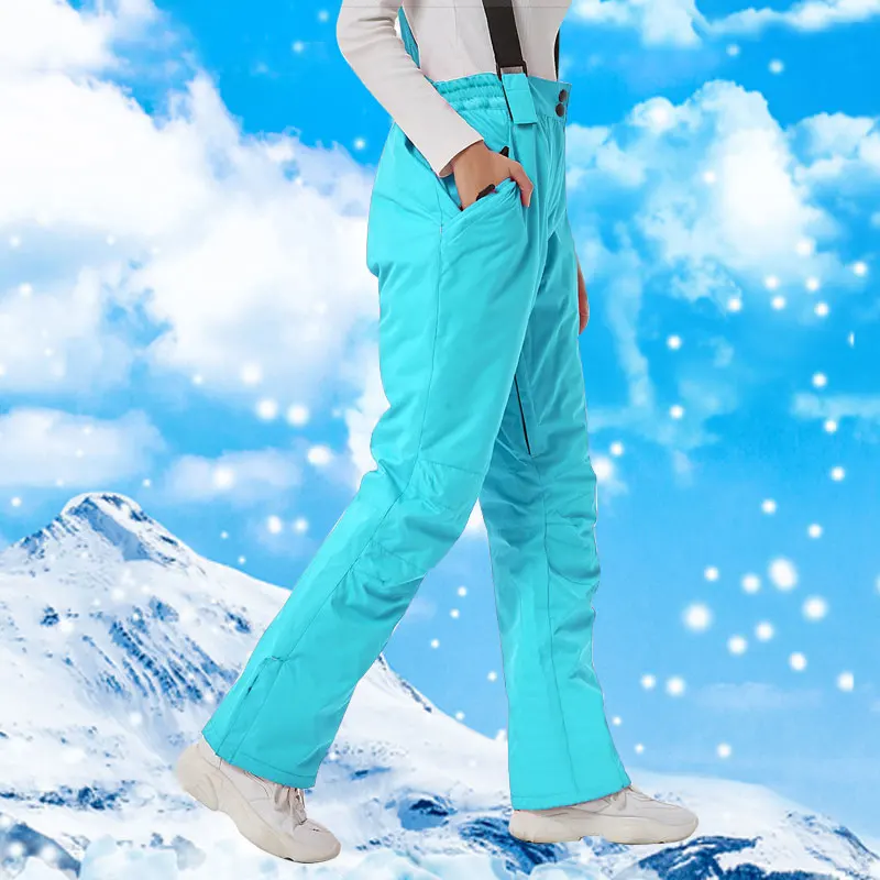 New Women's Ski Pants Windproof Waterproof Snowboard Wear Winter Outdoor Warm Snow Sports Pants Female Skiing Trousers
