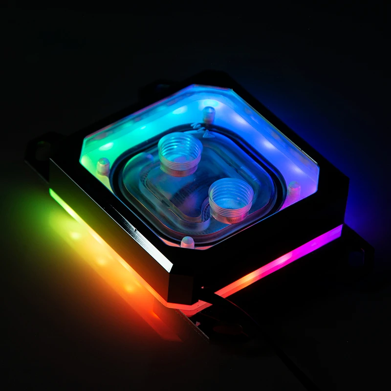 

Computer CPU Water Cooling Head AMD-PK5E Aurora Diffusion Light Efficiency 2021 Red Copper Base Plate AM4