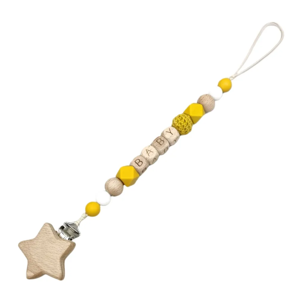 Custom Personalized Name Pacifier Holder Chain Safe Baby Soother Accessory