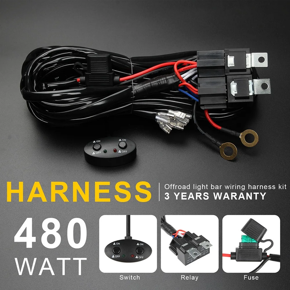 Engine Cable Set Under Key Double Positive Cable LED Button IP67 Fuse Relay 300w 40A - View #2