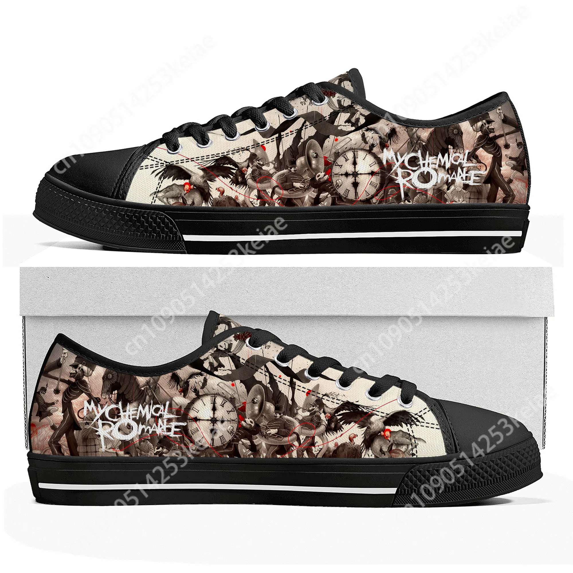 My Chemical Romance Rock Band Low Top High Quality Sneakers Mens Womens Teenager Canvas Sneaker Casual Couple Shoes Custom Shoe 3