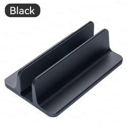 Foldable Vertical Aluminum Laptop and Tablet Stand Holder (Black)