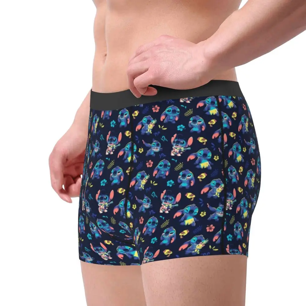 Custom Stitch Lion Cute Boxers Shorts Men's Disney Movie Briefs Underwear Fashion Underpants