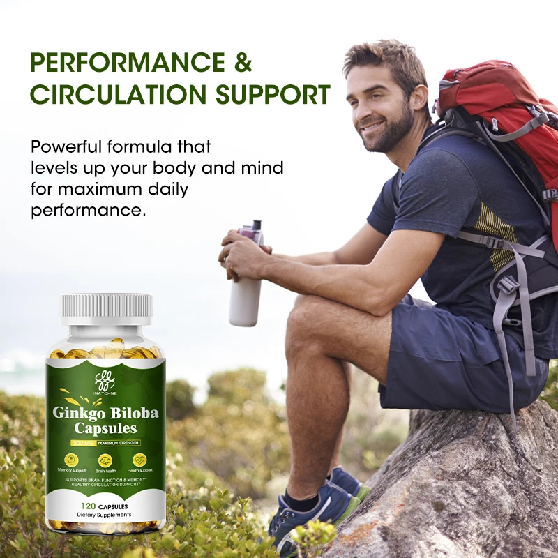 Ginkgo Biloba Supplement iMATCHME Ginkgo Biloba Extract Improves Brain Memory Improves Circulation Cognitive Function Increases Energy