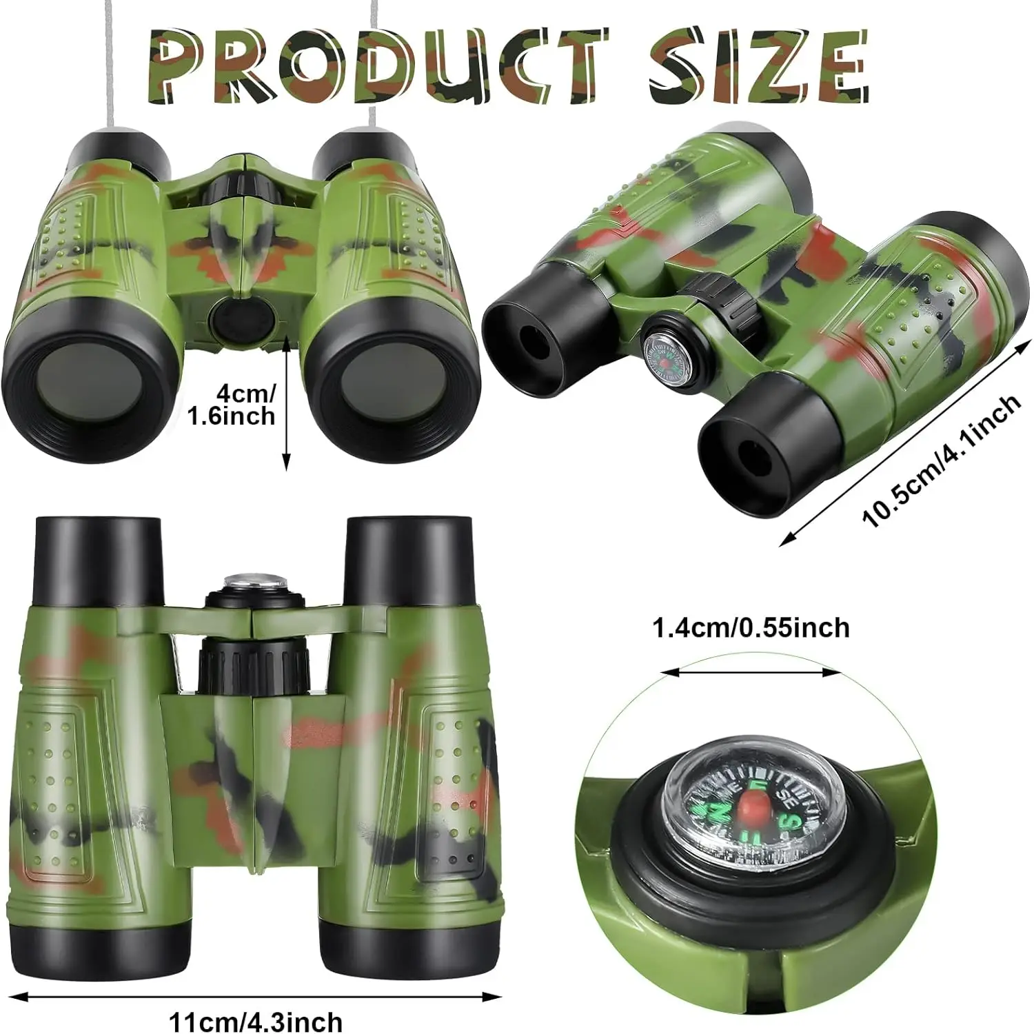 Toy Binoculars for Kids 12/24 with Neck String Jungle Safari Hunting Party Favor for Explorer