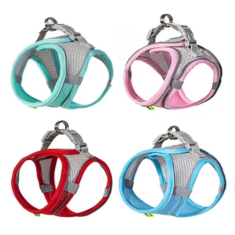 Pet Vest Harness And Leash Set Mesh Reflective Adjustable Buckle Escape-proof Small Dog Puppy Cat Chest Harness Pet Supplies