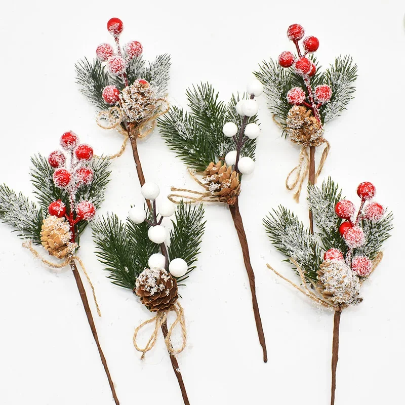 Description Picture 2 of item1PCS Christmas Berry Artificial Pine Cone Christmas Garland Decoration Fake Flower Pine Tree Branch DIY Home Party Wedding Decor