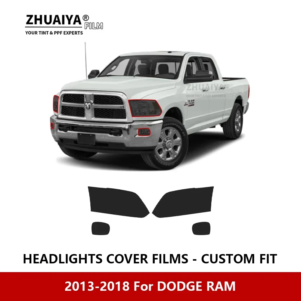

For DODGE RAM 2013-2018 Car Exterior Headlight Anti-scratch PPF precut Protective film Repair film Car stickers Accessories