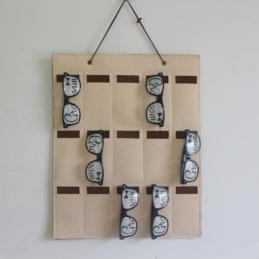

Slots Felt Sunglasses Organizer Hanging Bag Storage Multi-slot Pocket Non-Woven Fabric Sunglasses Organizer Storage Holder