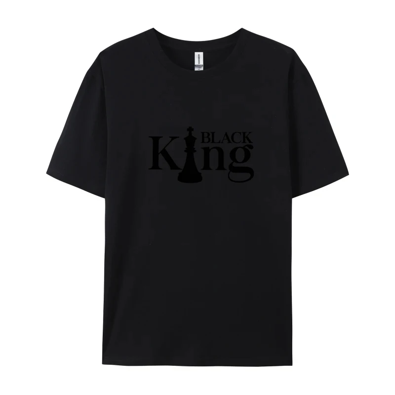 Black King Tops T Shirt Funny Round Collar Printing Short Sleeve Pure Cotton Men Top T-shirts Normal Tops & Tees Black King black