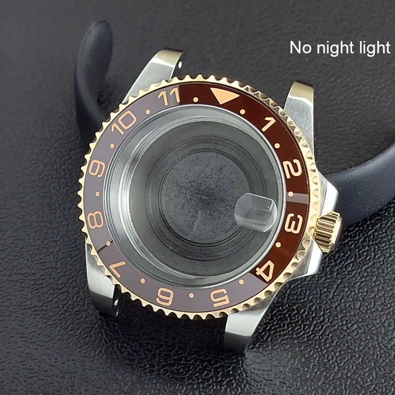 40MM Sapphire Glass GMT Bidirectional Rotation Watch Case with Accessories