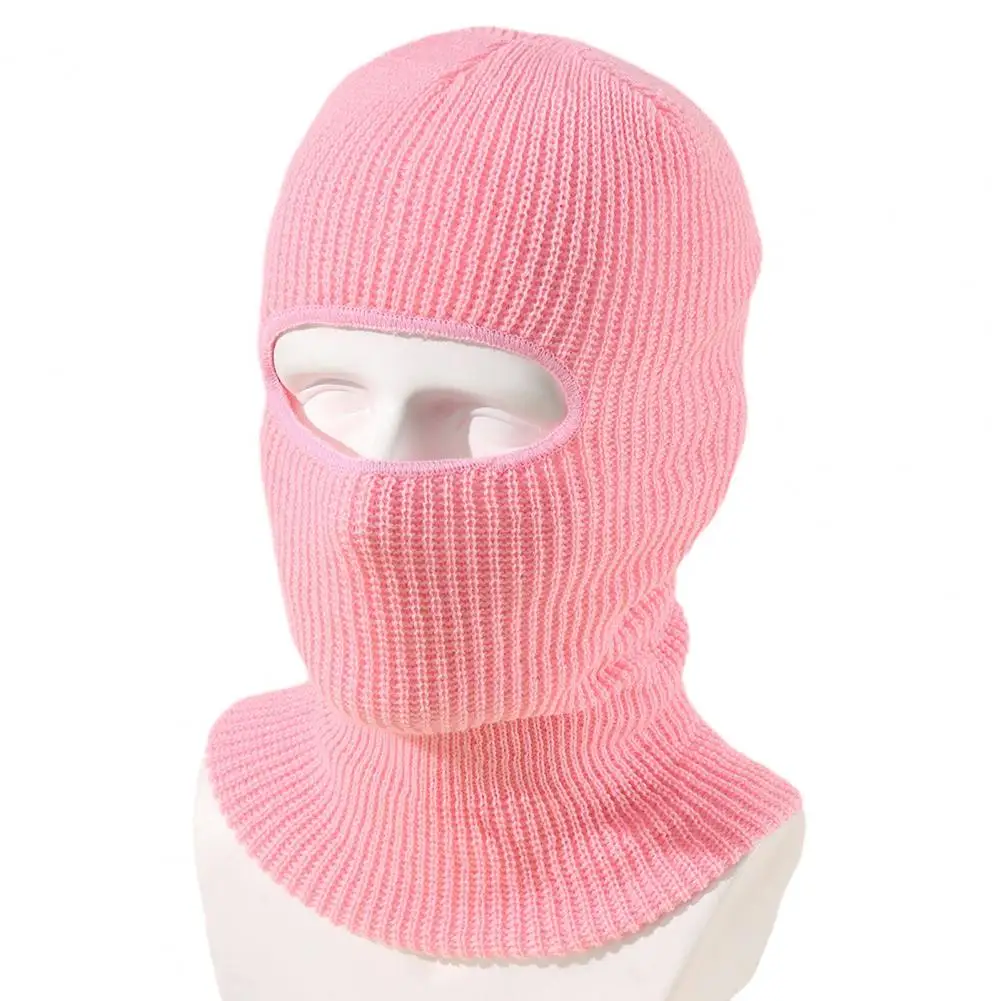 

Unisex Autumn Winter Eyes Exposed Skiing Hat Coldproof Ear Protection Outdoor Riding Solid Color Knitting Headgear