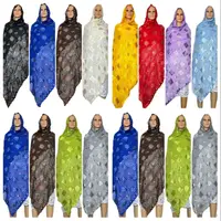 New Dubai Scarf For Muslim Women African Chiffon big Hijab Islam Hijab Pashmina Turban Headscarf Embroidery Shawls