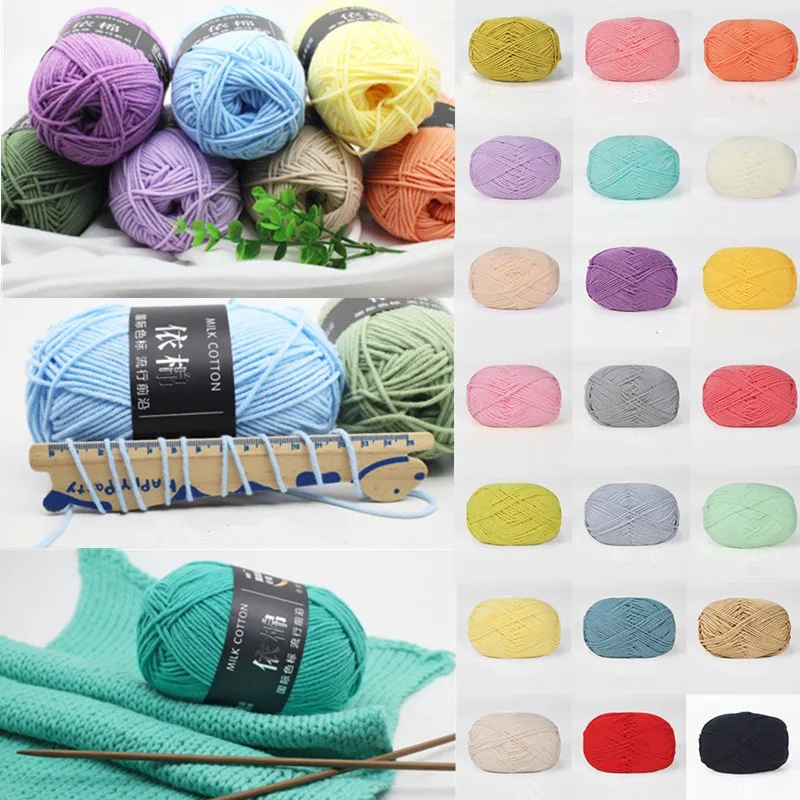 Knitting Yarn 50g Milk Cotton Yarn Knitting Wool for Hand Knitting Crochet Yarn Baby Scarf Hat Sweater Soft Wool for Crochet Supplies