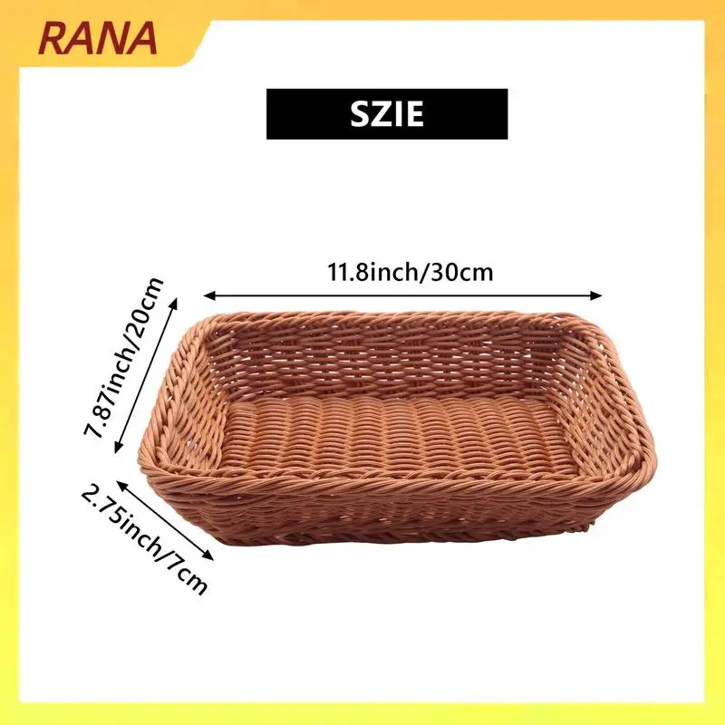 RANA 2 Pcs Rectangular Basket For Table Or Counter Display For Bread,Fruits And Vegetables Wicker Baskets Markets,Bakery