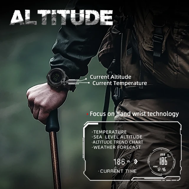 NORTH EDGE APACHE-46 Men Digital Watch Outdoor Sports Running Swimming Outdoor Sport Watches Altimeter Barometer Compass WR50M 4