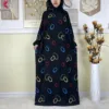 Abaya musulmane à double chapeau pour Ramadan, vêtements de prière africains, coton solide, broderie, adt, dubaï, turquie, islam, nouveau, 2025
